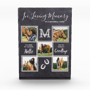 Bloc Photo En Mémoire d'amour Personnalisé Pet Horse Memorial