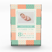 Bloc Photo en Verre Naissance de Bébé (Devant)