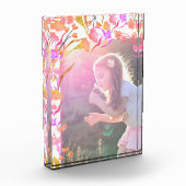 Bloc Photo Enfants Fleurs sauvages roses et oranges (Gauche)