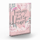 Bloc Photo Enseignant cadeau chic girly floral aquarelle coeu (Gauche)