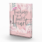 Bloc Photo Enseignant cadeau chic girly floral aquarelle coeu (Droite)