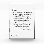 Bloc Photo Épouse personnalisée (Devant)