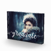 Bloc Photo Faire-part de diplôme Photo Élégant Script Chic (Droite)
