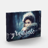 Bloc Photo Faire-part de diplôme Photo Élégant Script Chic (Gauche)