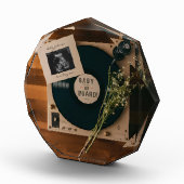 Bloc Photo Faire-part de grossesse du lecteur de vinyle vinta (Droite)