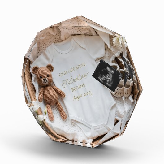 Bloc Photo Faire-part de grossesse neutre Cute Crochet (Droite)