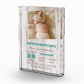 Bloc Photo Faire-part de naissance bleu blanc (Droite)