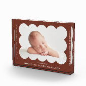 Bloc Photo Faire-part de naissance Brown moderne à écharpe (Droite)