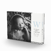 Bloc Photo Faire-part de naissance simple d'origine bleue (Droite)