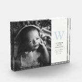 Bloc Photo Faire-part de naissance simple d'origine bleue (Gauche)