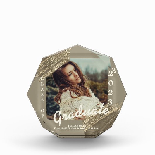 Bloc Photo Faire-part photo tendance Spark Gold Graduation (Devant)