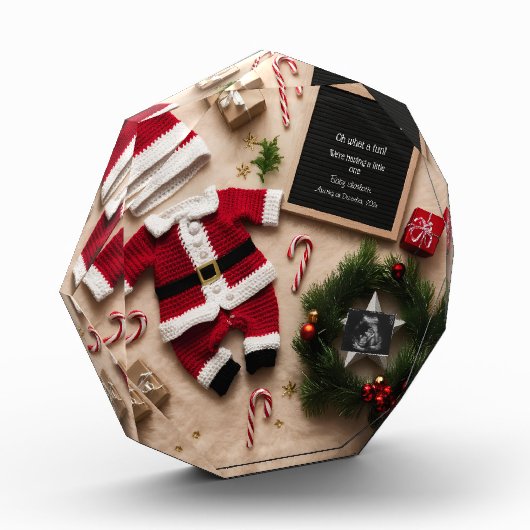 Bloc Photo Faire-part unique de grossesse de Noël (Gauche)