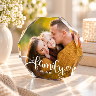 Bloc Photo FAMILLE Cœurs simples modernes Script d'amour
