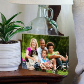 Bloc Photo FAMILLE Moderne blanc Script superposition Nom pho