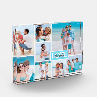 Bloc Photo Family Love 8 Photo Collage Beach Blue