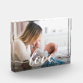 Bloc Photo Family Love Script Photo personnalisée pour Maman (Gauche)