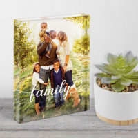 Family Love White Script personnalisé vertical