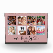 Bloc Photo Family photo collage love heart script dusty rose (Devant)