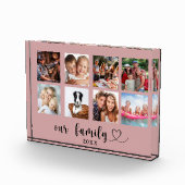 Bloc Photo Family photo collage love heart script dusty rose (Droite)