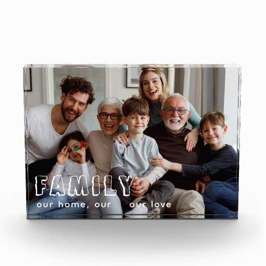 Bloc Photo Family Script Collage Chic Photo Block (Devant)