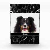 Bloc Photo Faux Black Marble Look Custom Pet Modèle photo (Devant)