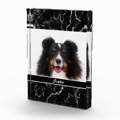 Bloc Photo Faux Black Marble Look Custom Pet Modèle photo (Droite)