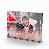 Bloc Photo Faux parties scintillant rose en or M. & Mme photo (Droite)