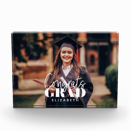 Bloc Photo Félicats Grand Moderne Simple Script Personnalisé (Devant)