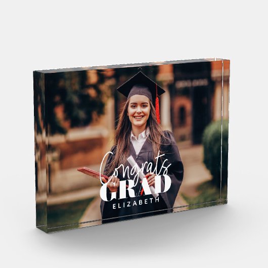 Bloc Photo Félicats Grand Moderne Simple Script Personnalisé (Gauche)