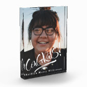 Bloc Photo Félicitations Grad Moderne Script Grad Graduation (Gauche)