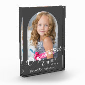 Bloc Photo Félicitations Gris Moderne JK Grad Faire-part (Gauche)