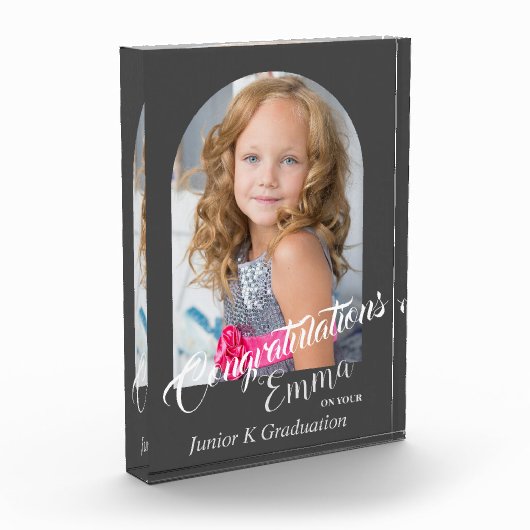 Bloc Photo Félicitations Gris Moderne JK Grad Faire-part (Gauche)