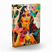 Bloc Photo Femme et papillons Médias mixtes (Gauche)