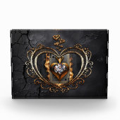 Bloc Photo Femmes de carte cardiaque en flammes. (Devant)