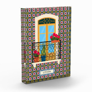 Bloc Photo Fenêtre de la maison de Lisbonne avec plantes et c