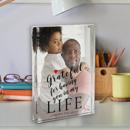 Bloc Photo Fête des pères photo personnalisée et devis texte