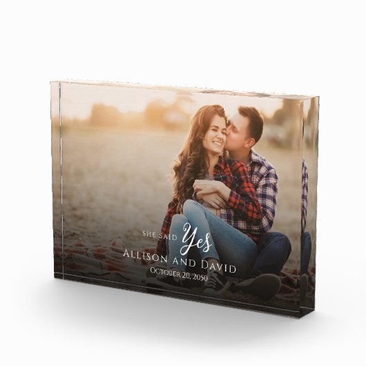 Bloc Photo Fiançailles Couple Photo Mariage Élégant Simple (Droite)