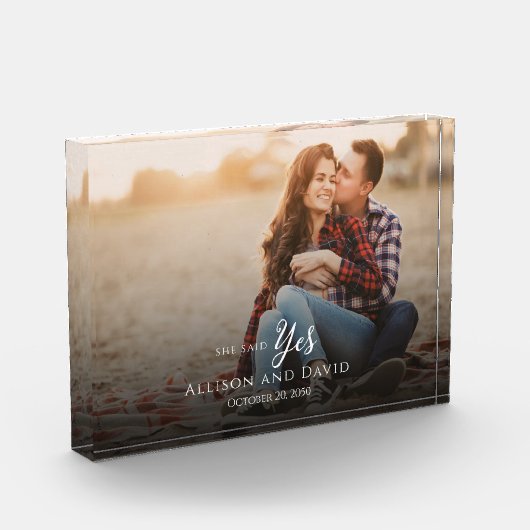 Bloc Photo Fiançailles Couple Photo Mariage Élégant Simple (Gauche)