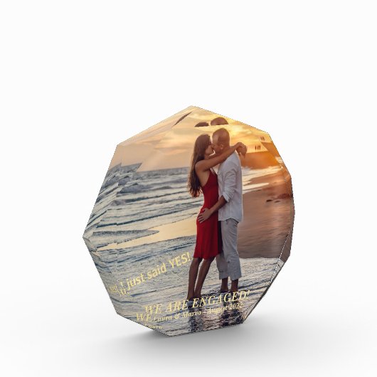 Bloc Photo Fiançailles or tendance Faire-part Couple (Gauche)