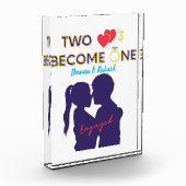 Bloc Photo Fiancés Deux cœurs deviennent un (Gauche)