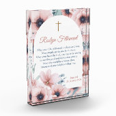 Bloc Photo Fille Baptême Grosse Fleurs Roses Autour De La Fro (Gauche)