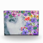 Bloc Photo Fille de fleurs, art moderne, médias mixtes, perso (Devant)