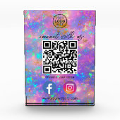 Bloc Photo Fire Opal Connectez-Vous Avec Nous QR Code Social  (Devant)