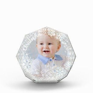 Bloc Photo Flacons de neige brillants gris