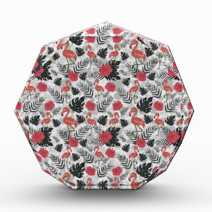 Bloc Photo Flamant rose motif sans couture avec arrière - pla