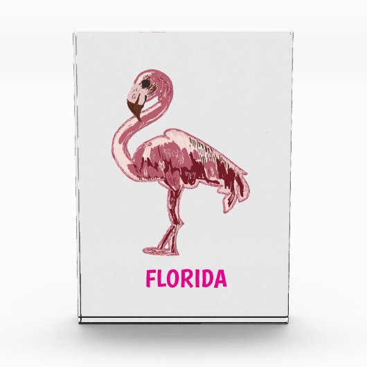 Bloc Photo Flamingo gemalter pinker Flamingo  (Devant)