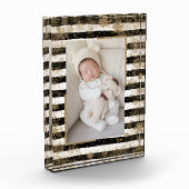 Bloc Photo Flammes de neige sur les rayures blanches noires (Gauche)