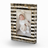 Bloc Photo Flammes de neige sur les rayures blanches noires (Droite)