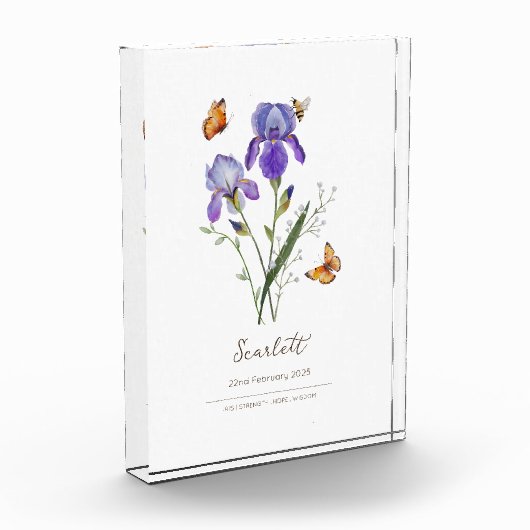 Bloc Photo Fleur de naissance Iris (Gauche)