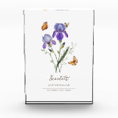 Bloc Photo Fleur du mois de naissance Iris (Devant)